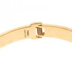 Pre Owned سوار فندي FF مرصع كريستال ذهبي اللون