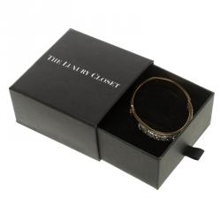 Pre Owned سوار فندي FF مرصع كريستال ذهبي اللون