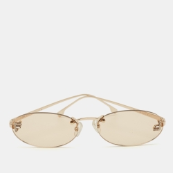 Pre Owned Fendi Gold FE075US Crystals Oval Sunglasses