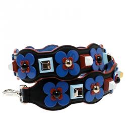 Pre Owned Fendi Multicolor Leather Embellished Interchangeable Shoulder Strap