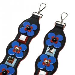 Pre Owned Fendi Multicolor Leather Embellished Interchangeable Shoulder Strap