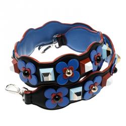 Pre Owned Fendi Multicolor Leather Embellished Interchangeable Shoulder Strap