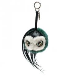 Pre Owned دلاية حقيبة فندي مونستر فرو مينك كوكاو موهاوك أخضر