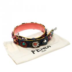 Pre Owned Fendi Multicolor Leather Floral Applique Interchangeable Shoulder Strap