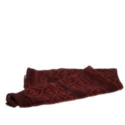 مملوكة مسبقًا Fendi Dual Tone Silk Chiffon Zucca Print Scarf