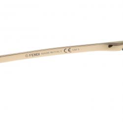 Pre Owned Fendi Black/Gold Plated  FF0090/S Round Sunglasses