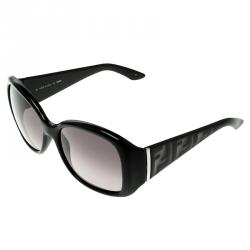Pre Owned Fendi Black/Black Gradient FS5196 Logo Oversize Sunglasses