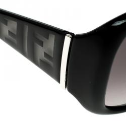 Pre Owned Fendi Black/Black Gradient FS5196 Logo Oversize Sunglasses