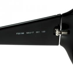 Pre Owned Fendi Black/Black Gradient FS5196 Logo Oversize Sunglasses