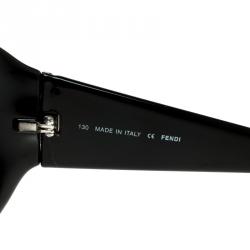 Pre Owned Fendi Black/Black Gradient FS5196 Logo Oversize Sunglasses