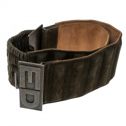 مملوكة مسبقًا Fendi Olive Green Suede Wide Elastic Belt 65cm