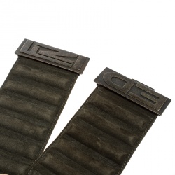 مملوكة مسبقًا Fendi Olive Green Suede Wide Elastic Belt 65cm