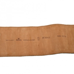 مملوكة مسبقًا Fendi Olive Green Suede Wide Elastic Belt 65cm
