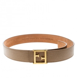 Pre Owned حزام فندي جلد سافيانو بيج إبزيم بالشعار 80 سم