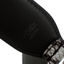 Pre Owned Fendi Beige Python Studs Embellished Interchangeable Shoulder Strap