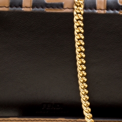 Pre Owned Fendi Brown/Black Zucca Leather iPhone X Case
