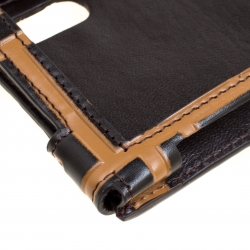 Pre Owned Fendi Brown/Black Zucca Leather iPhone X Case