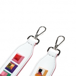 Pre Owned Fendi White/Multicolor Leather Strap You Bag Strap