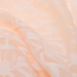 مملوكة مسبقًا وشاح فندي حرير شيفون وردي فاتح بالشعار 