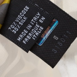 Pre Owned Fendi White Silk Blend Logo Pattern Burnout Chiffon Jacquard Scarf