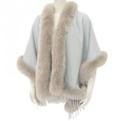 Fendi Two Tone Fox Fur and Cashmere Shawl