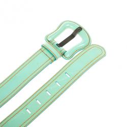 Pre Owned Fendi Turquoise Patent Leather B Buckle Belt 95 CM