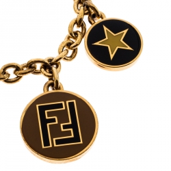 Pre Owned  سوار فندي دلاية نجمة وزوكا ذهبي اللون