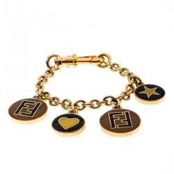 Pre Owned  سوار فندي دلاية نجمة وزوكا ذهبي اللون