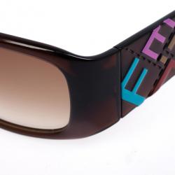 Pre Owned Fendi Brown FS458 Rectangle Logo Womens Sunglasses