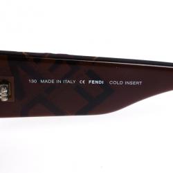Pre Owned Fendi Brown FS458 Rectangle Logo Womens Sunglasses