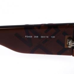 Pre Owned Fendi Brown FS458 Rectangle Logo Womens Sunglasses