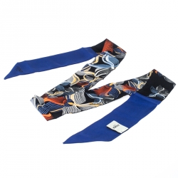 مملوكة مسبقًا  وشاح فندي باندو أورشيديا نيون أزرق حرير تولي تول منقوش أزرق