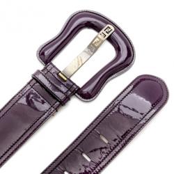 Pre Owned Fendi Purple Patent Leather B Buckle Belt Size 75
