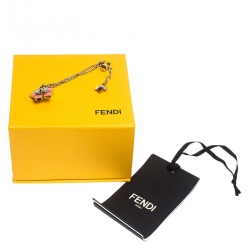 مملوكة مسبقًا Fendi Blossom Enamel Flower Charm Gold Tone Bracelet