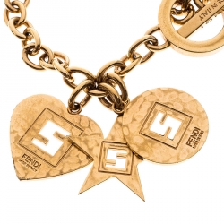 Pre Owned سوار فندي هارت ستار دلايات ذهبي اللون بسلسلة