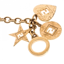 Pre Owned سوار فندي هارت ستار دلايات ذهبي اللون بسلسلة