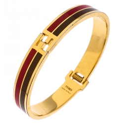 مملوكة مسبقًا سوار فندي فنديستا إيناميل لونين ذهبي