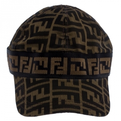 Pre Owned Fendi Brown Zucca Print Baseball Cap S