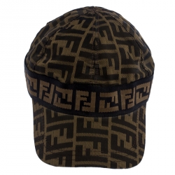Pre Owned Fendi Brown Zucca Print Baseball Cap S
