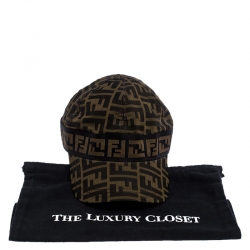 Pre Owned Fendi Brown Zucca Print Baseball Cap S