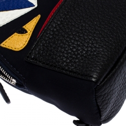 Pre Owned Fendi Multicolor Leather,Satin and Fur Monster Eye Bag Charm