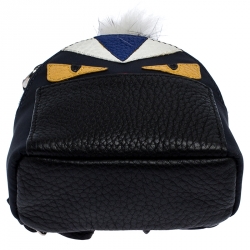Pre Owned Fendi Multicolor Leather,Satin and Fur Monster Eye Bag Charm