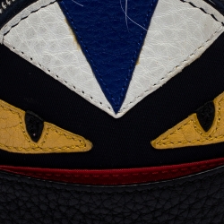 Pre Owned Fendi Multicolor Leather,Satin and Fur Monster Eye Bag Charm