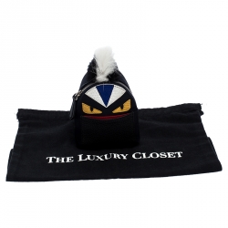 Pre Owned Fendi Multicolor Leather,Satin and Fur Monster Eye Bag Charm
