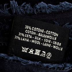 مملوكة مسبقًا وشاح فندي شراشيب خليط قطن نمط زوكا رصاصي حجري