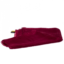 مملوكة مسبقًا وشاح فندي حرير نمط زوكا وردي محمر