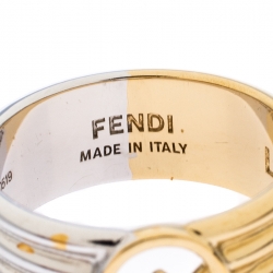 مملوكة مسبقًا خاتم فندي أف إيز فندي حلقة ثنائية اللون مقاس 58