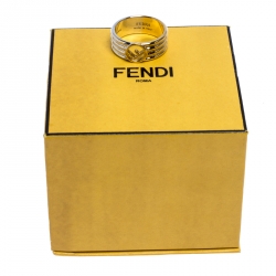 مملوكة مسبقًا خاتم فندي أف إيز فندي حلقة ثنائية اللون مقاس 58