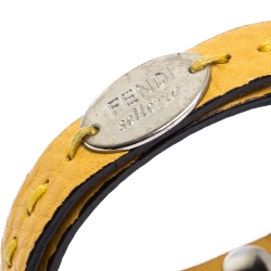 Pre Owned سوار فندي سيليريا لفة مزدوجة جلد أصفر 