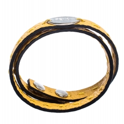 Pre Owned سوار فندي سيليريا لفة مزدوجة جلد أصفر 